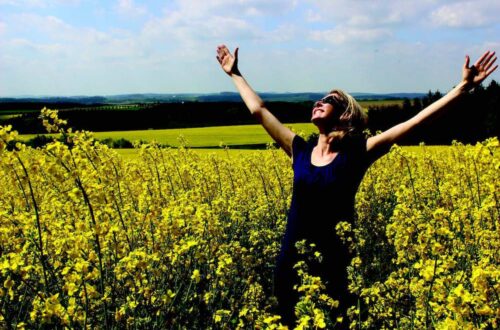 Joyous Woman in Field