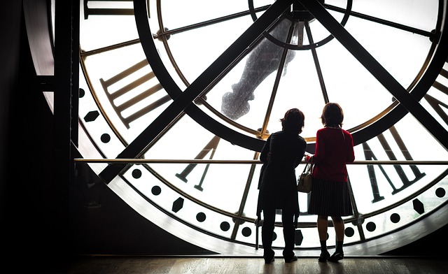 humans and big clock